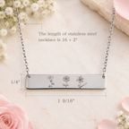 Personalized Birth Flower Bar Necklace