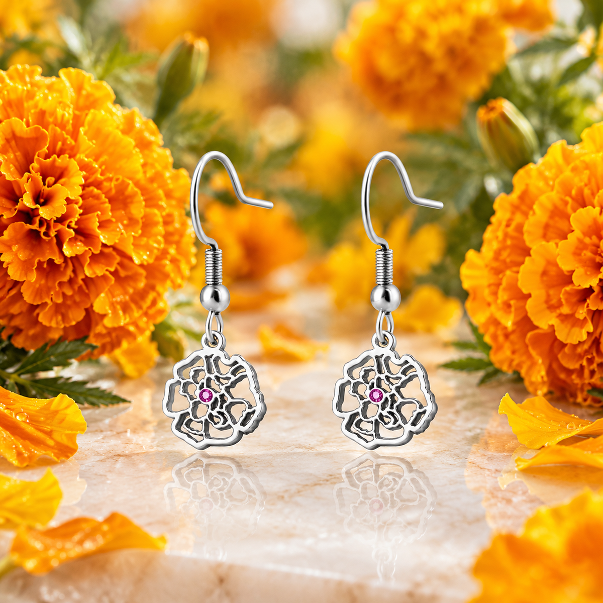 Birth Month Flower Earrings