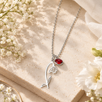 Birth Flower & Birthstone Necklace - January