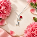 Birth Flower & Birthstone Necklace - January