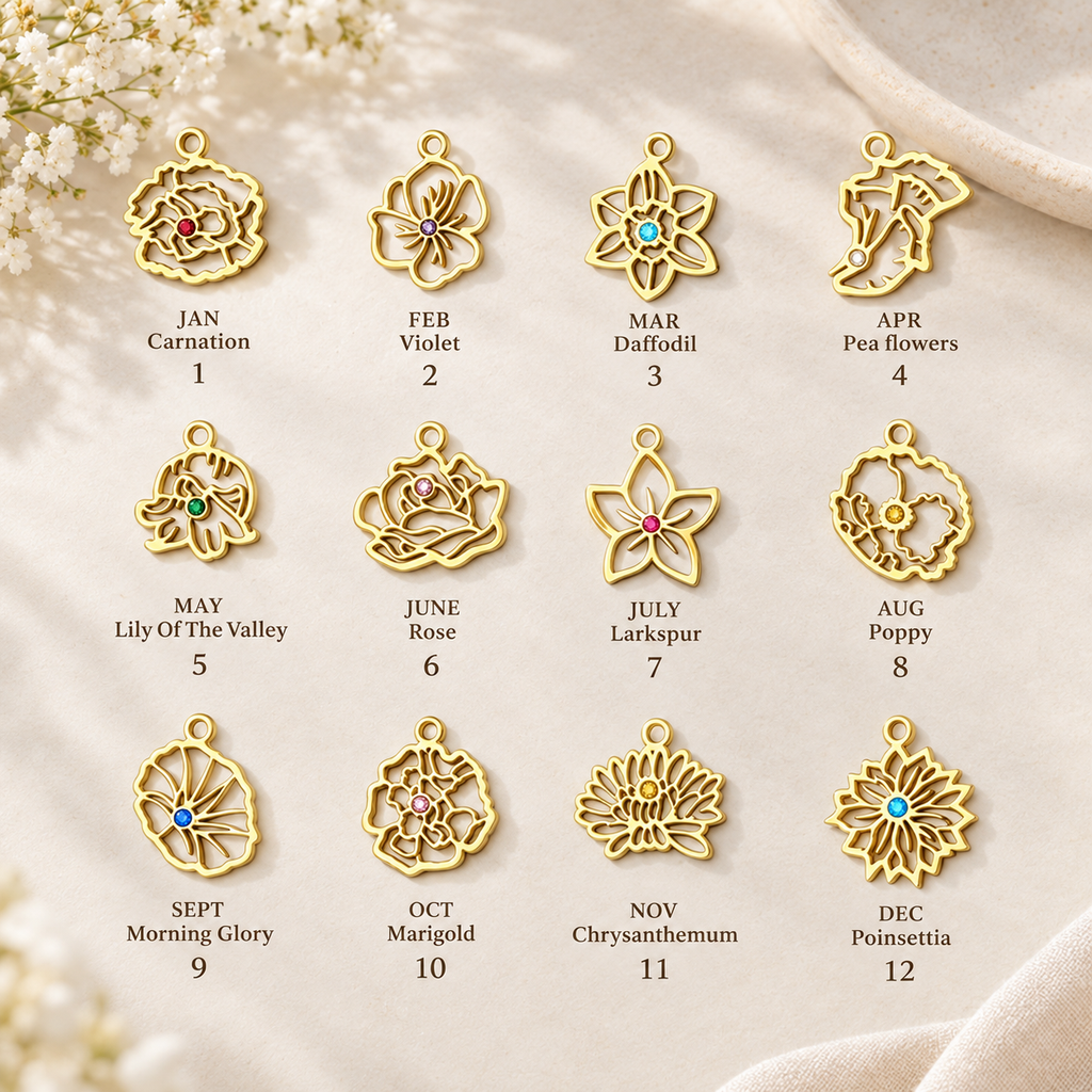 Birth Month Flower Earrings