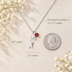 Birth Flower & Birthstone Necklace - January