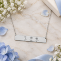 Personalized Birth Flower Bar Necklace