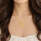 Personalized Birth Flower Name Necklace
