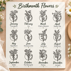 Personalized Birth Flower Name Necklace