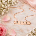 Personalized Birth Flower Bar Necklace