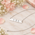 Personalized Birth Flower Bar Necklace